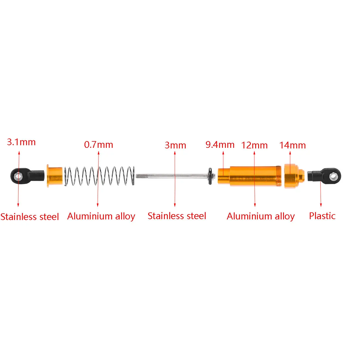 Ammortizzatori in alluminio co - Shock Absorber Rc recensione e prezzo